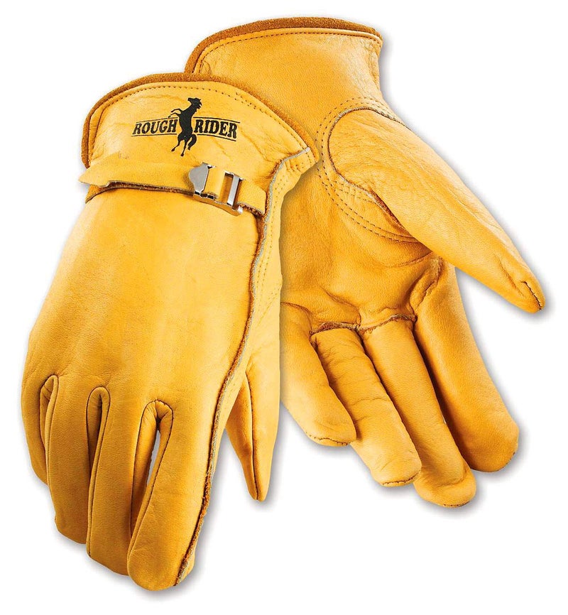 Galeton 25101PR-L 25101PR Rough Rider Premium Leather  Strap & Buckle Driver Gloves  Large  Gold - Image 1